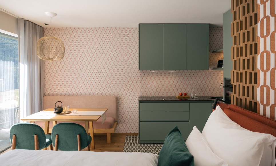 Extragroße Räume in der Ferienwohnung Tilia im Chalet Anton Südtirol Italien